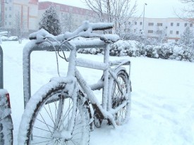 Die Stadt schlägt vor, das Fahrrad stehen zu lassen.